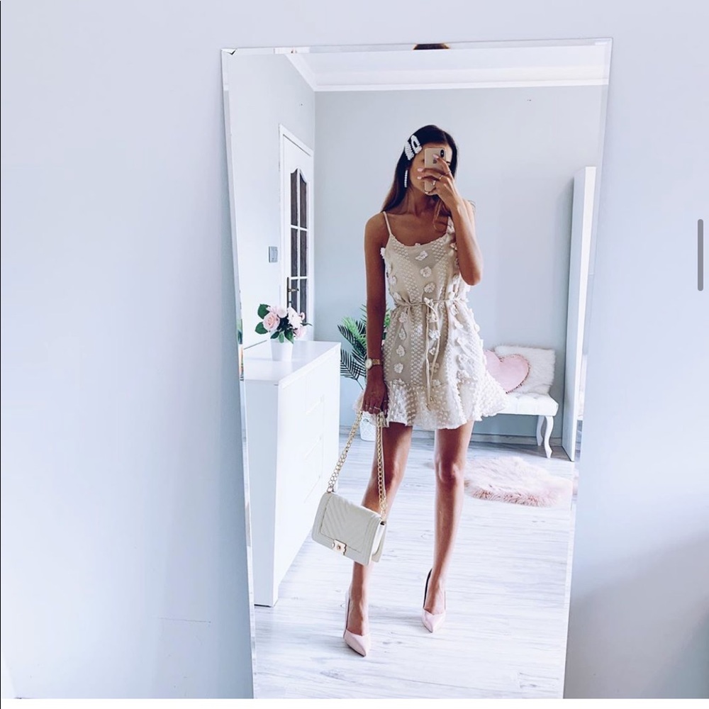 Anna Mini Dress in Beige - Picture 4 of 13